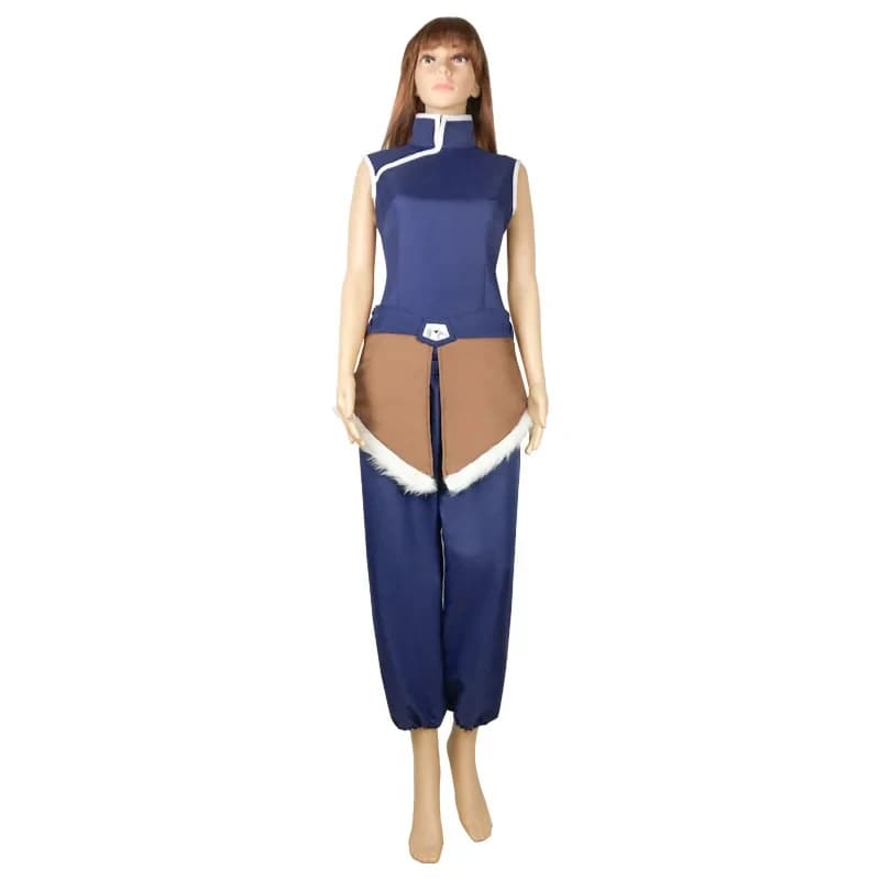 g'7,n\5;e,8\v,5/Anime Avatar The Last Airbender Korra Cosplay Costume Blue Top Pants Uniform Full Set Halloween Carnivf;4'v.7/n\