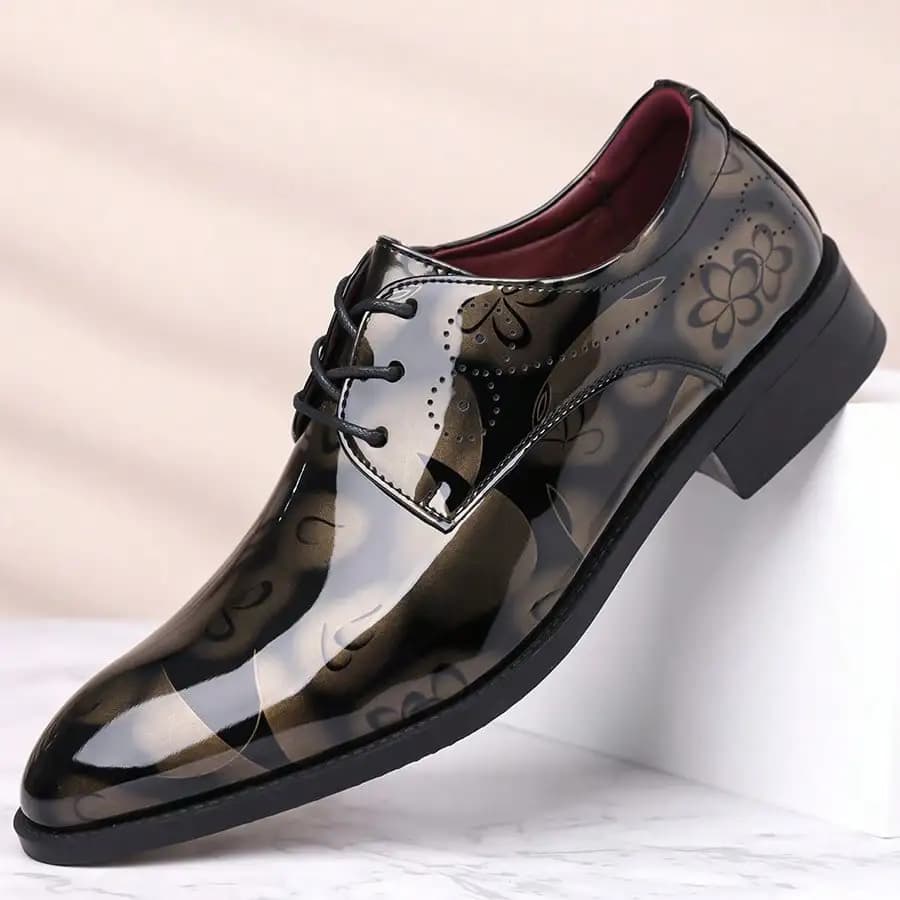 Men's Fashion Business Lace-Up Brogue Derby Shoes, Breathable Comfortable British Style Wedding Banquet Office Men Dress Shoes, Commute Versatile Men Shoes
