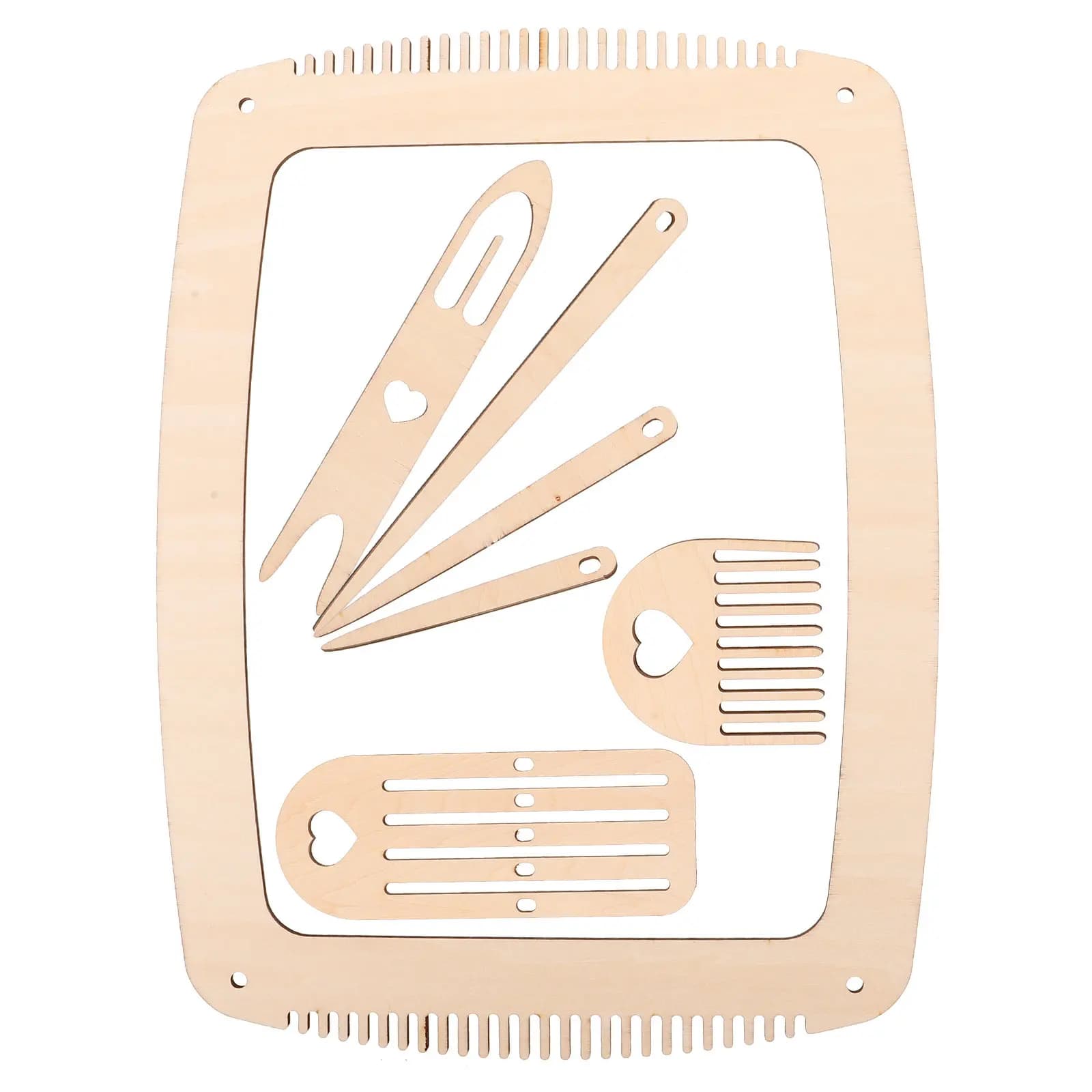 1Set Wooden Weaving Loom Kit Easy DIY Crochet Shuttles for Knitting Tapestry Craft Tools Knitting Loom Looms for Weaving