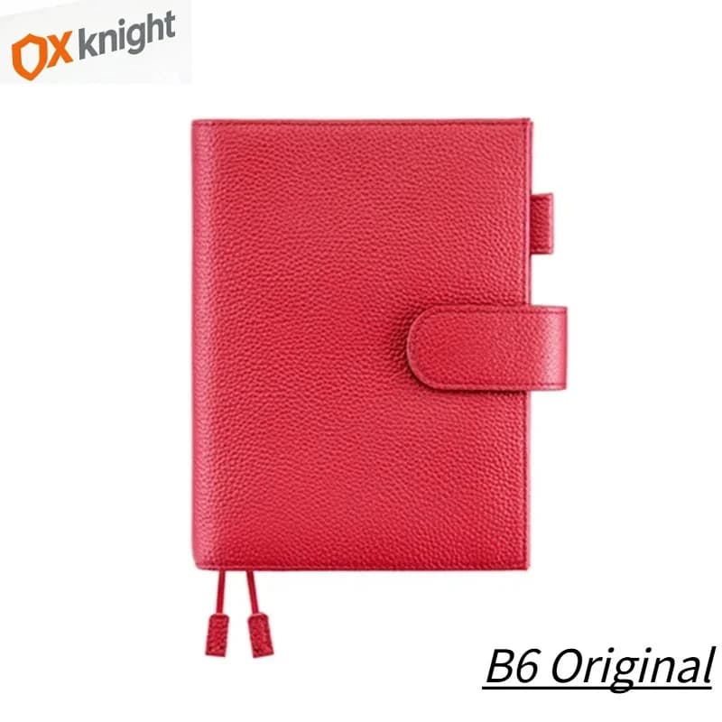 OX Knight 2026 Serie Originale Copertina per Taccuino B6 Stalogy in Vera Pelle Bovina con Grana Lychee Agenda Organizer Diario
