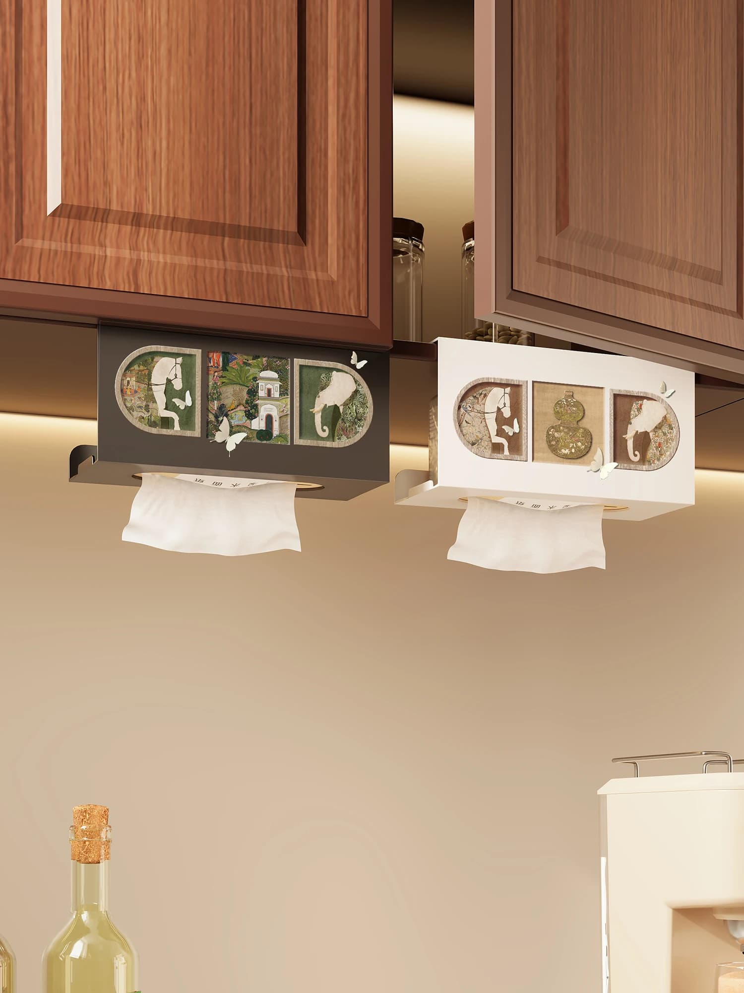 Retro Sle Wall Mounted Iron Art Storage Box Toilet Towel Kitchen Paper Towel Holder Batoom Cabinet under Sink Organizer