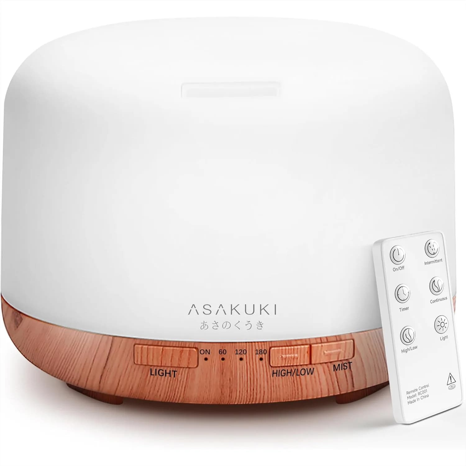 Diffusore di Oli Essenziali da 500ml per Casa, Umidificatore a Nebbia Fredda per Aromaterapia con Telecomando, Luci LED a 7 Colori, Silenzioso per Camera da Letto