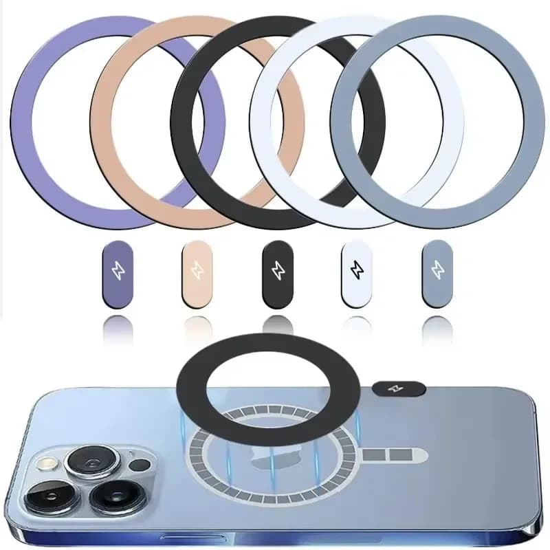 5/1Pcs Metal Plate Sticker Rings Universal Wireless Charger Magnetic Rings Car Mobile Phone Holder Iron Sheet for iPhone 15 14