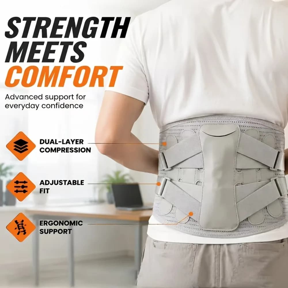 Upgraded Waist Trimmer & Back Support Belt, Lumbar Pad, Sweat Band for Gym, Work, Running, Unisex, Senior-Friendly
