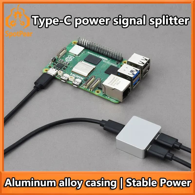 Type-C PiKVM Signal Splitter for Raspberry Pi with Inverse Power Protection