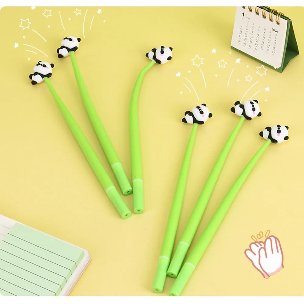 Penna in silicone a forma di ciambella, penna gel a forma di panda, carina, per regali, studenti, ufficio