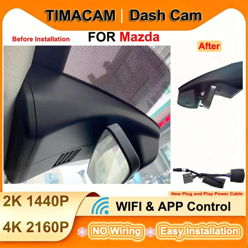 TIMACAM for Mazda 3 Axela CX30 2016 2017 2018 2019 2020 2021 2022 Dash Cam Front Rear Car DVR Wifi Plug and Play Video Recorder