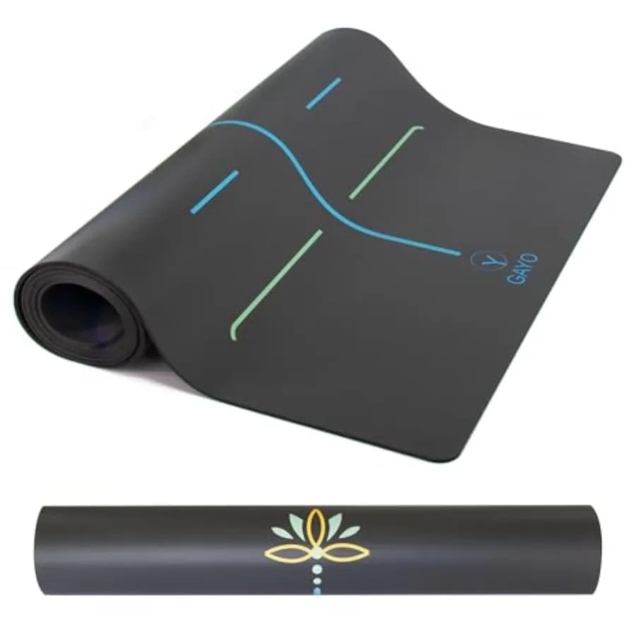 Eco Balance yoga mat with belt for transport, top handle, non-slip, durable, lightweight, natural rubber ecological alignment