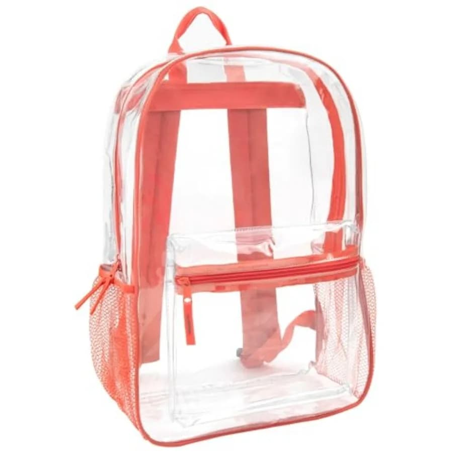 Trail maker Clear Backpack Heavy Duty with Padded Straps, Side Pockets for,Boys, Girls, School, Stadium Approved Events