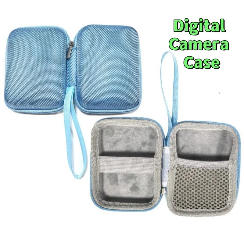 Custodia rigida in nylon EVA per fotocamera digitale, borsa da viaggio portatile piccola per fotocamera CCD, schede SD e accessori