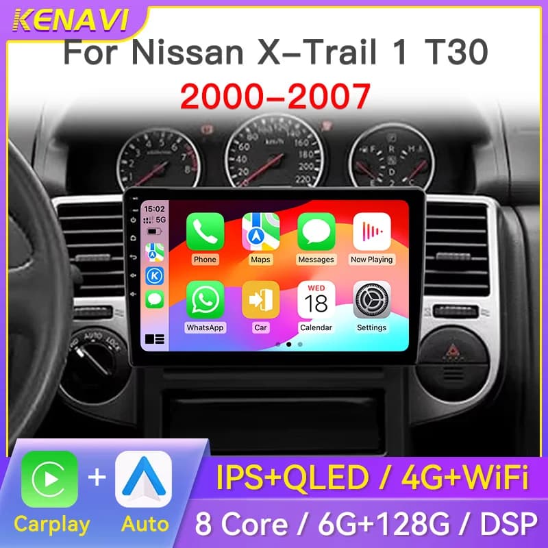 2 Din Android Autoradio Radio Per Nissan X-trail 1 T30 2000-2007 Centro Multimedia Video Player Wireless Carplay Auto unità principale