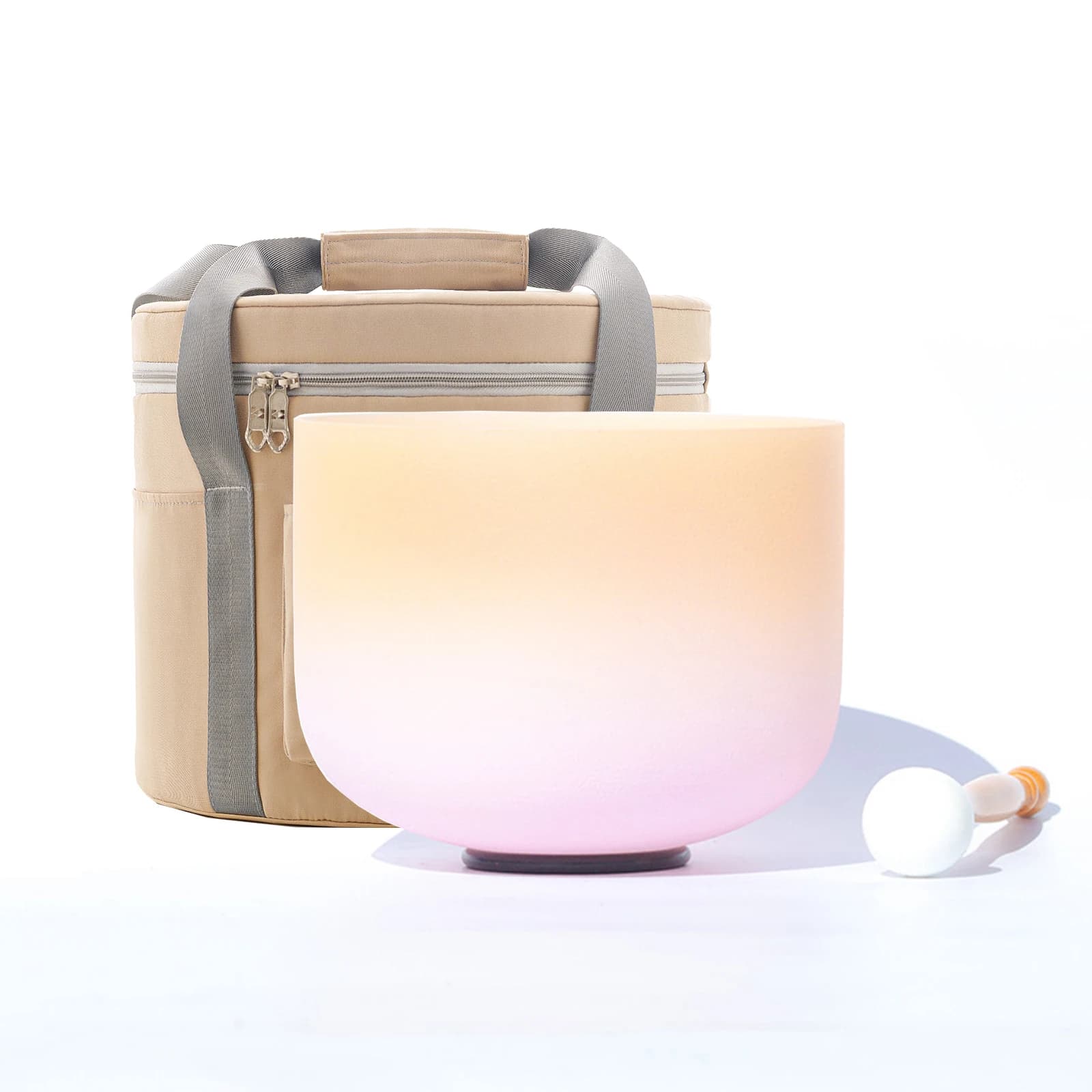Hye-eun Orange-Pink 10INCH 432hz/440hz Crystal Singing Bowl Meditation Energy Healing Sound Bowl for Chakra Balance with Bag