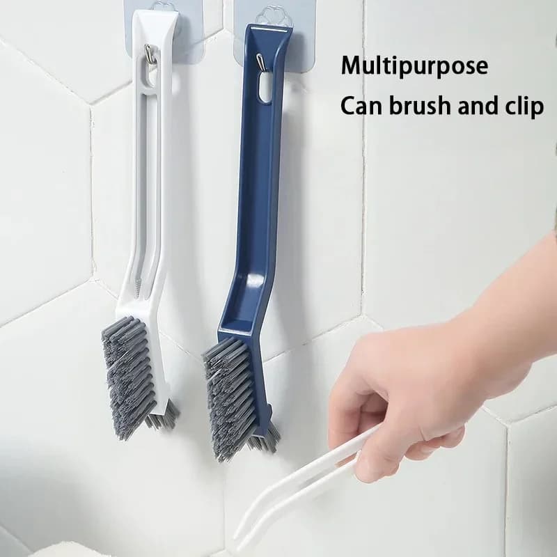 Effective cleaning brush of corners and cracks - Multipurpose brush 2 in 1 for bathroom cleaning and tiles.