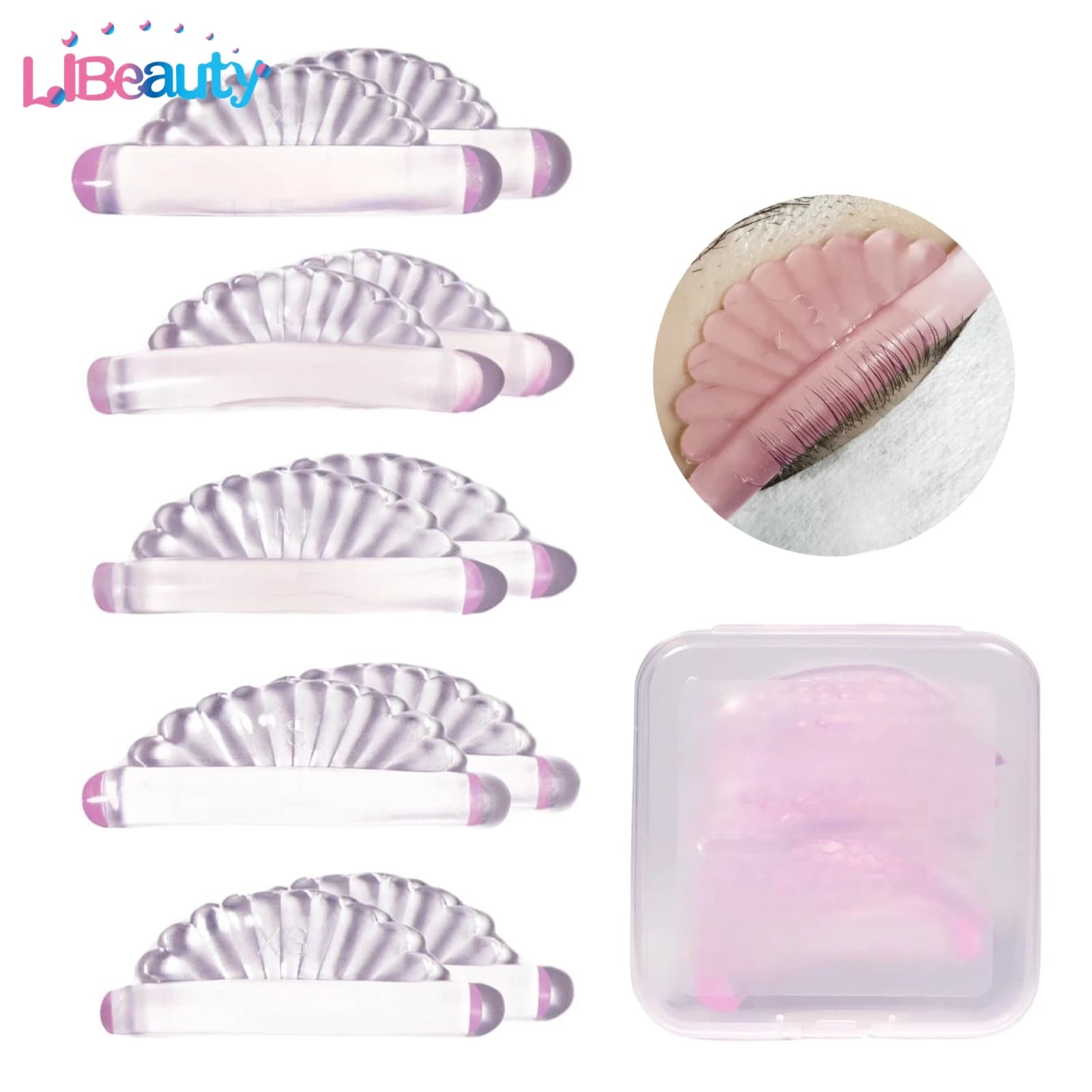 Libeauty 5 Paia New C Curl Silicone Eyelash Perm Rod Sticky Lash Lift Shield Eyelash Bigodino Accessories Applicator Makeup Tool