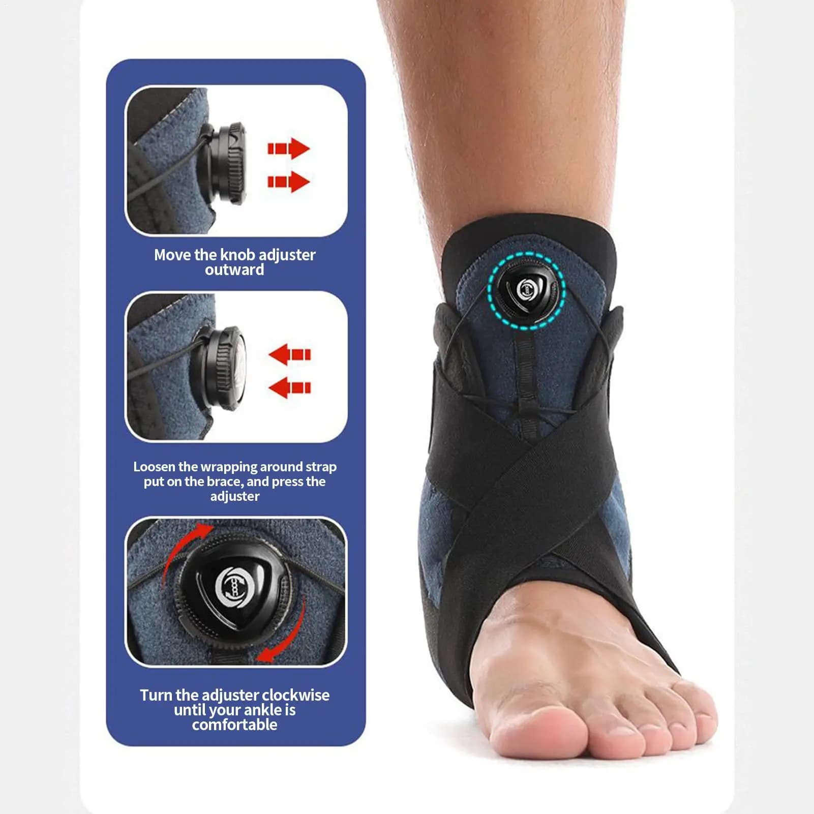 Tutore per caviglia Tutore per caviglia per donna Uomo Stabilizzatore per piede protettivo traspirante Avvolgente per allenamento per il recupero di infortuni fitness