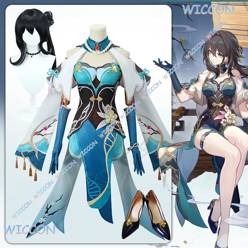 Uniforme/Gioco Honkai Star Rail Ruan Mei Costume Cosplay Parrucca Scarpe Accessori Donna Comico Gioco di ruolo Vestito Carnevale di Halloween