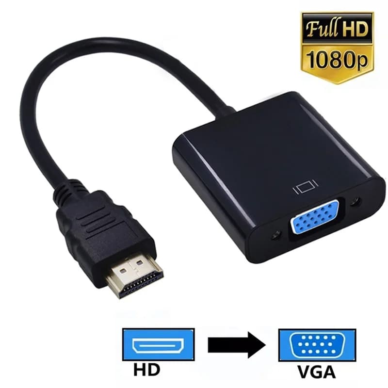 HDMI-compatible to VGA Adapter Cable 1080P HDTV to VGA Cable Digital Analog Converter For PS4 PC Laptop TV Box Projector Display