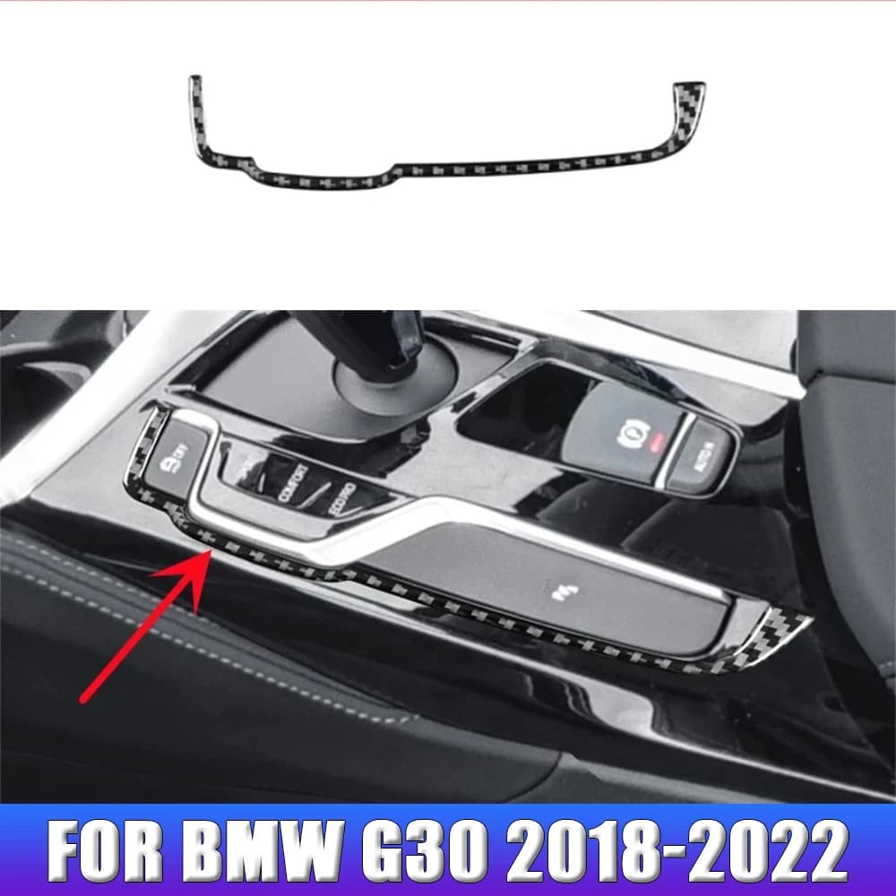 Carbon Fiber Decorative Strip for Gear Panel, BMW 5 G30 Series Cover Stickers 2018-2022, Interior Accessories
