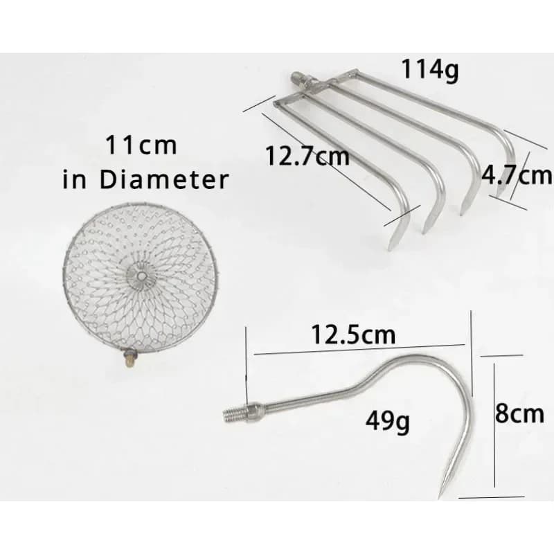 Stainless Steel Telescopic Auction, Vanga Retractable, Hook, Ice Palette, Beach Shell Rake, Multifunctional Tool for Fishing and Sand