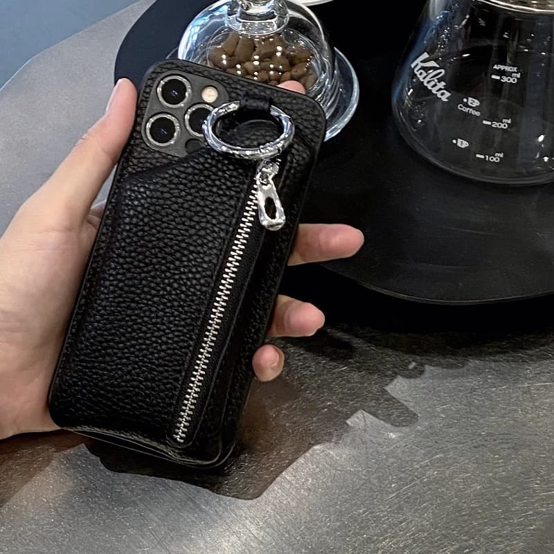 Custodia per telefono in pelle di lusso con anello in oro con pacchetto di carte per iPhone 14 13 12 11 Pro Max X XR XS 14 Plus Cover Wallet