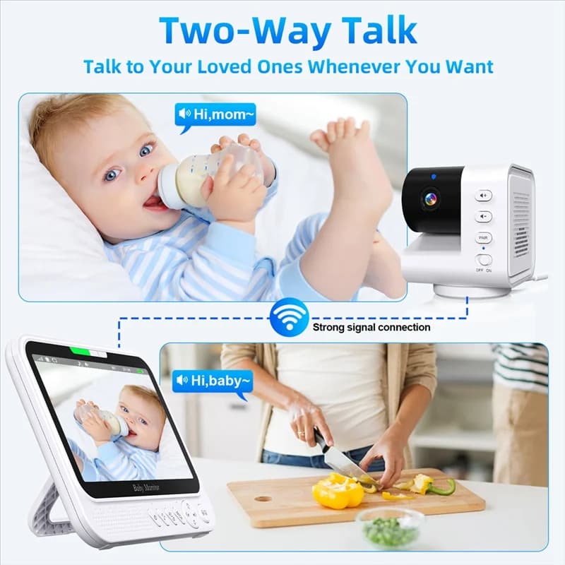 A03F-7Inch IR Night Vision Video Baby Monitor SPINA UE, Pan Tilt Zoom, Protezione di sicurezza, Sensore di temperatura di sorveglianza