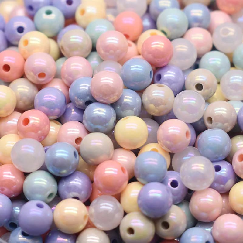 6mm 8mm nuovo AB Cloud Color perline acriliche rotonde per gioielli che fanno accessori per collana di braccialetti con ciondoli fai da te