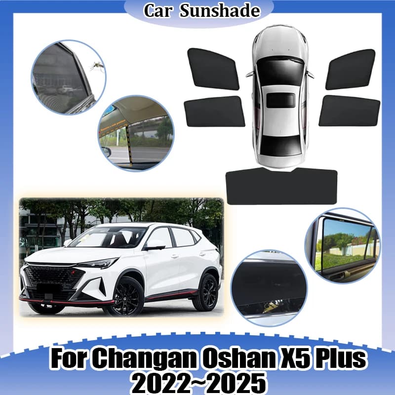 Sunset for Changan Oshan X5 Plus 2022-2025, breathable mesh visor for windscreen and windows, anti-slip, car accessories
