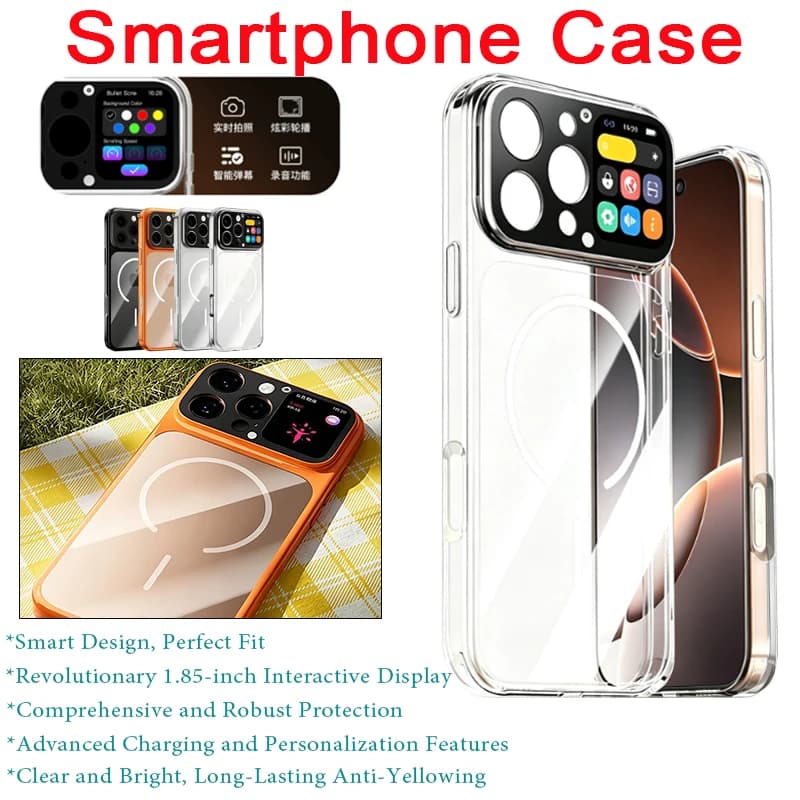 1.85-inch HD Display Smartphone Case Photo Capture Audio Recording Drop-Proof Phone Protective Case for iPhone 16 Pro Max
