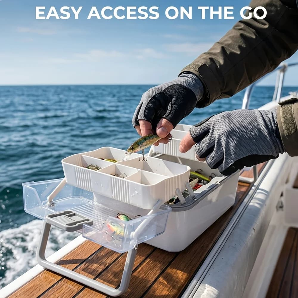 Scatola per attrezzatura da pesca, scatola portaoggetti, cassetta degli attrezzi, l'assistente perfetto per l'organizzazione dell'attrezzatura da pesca