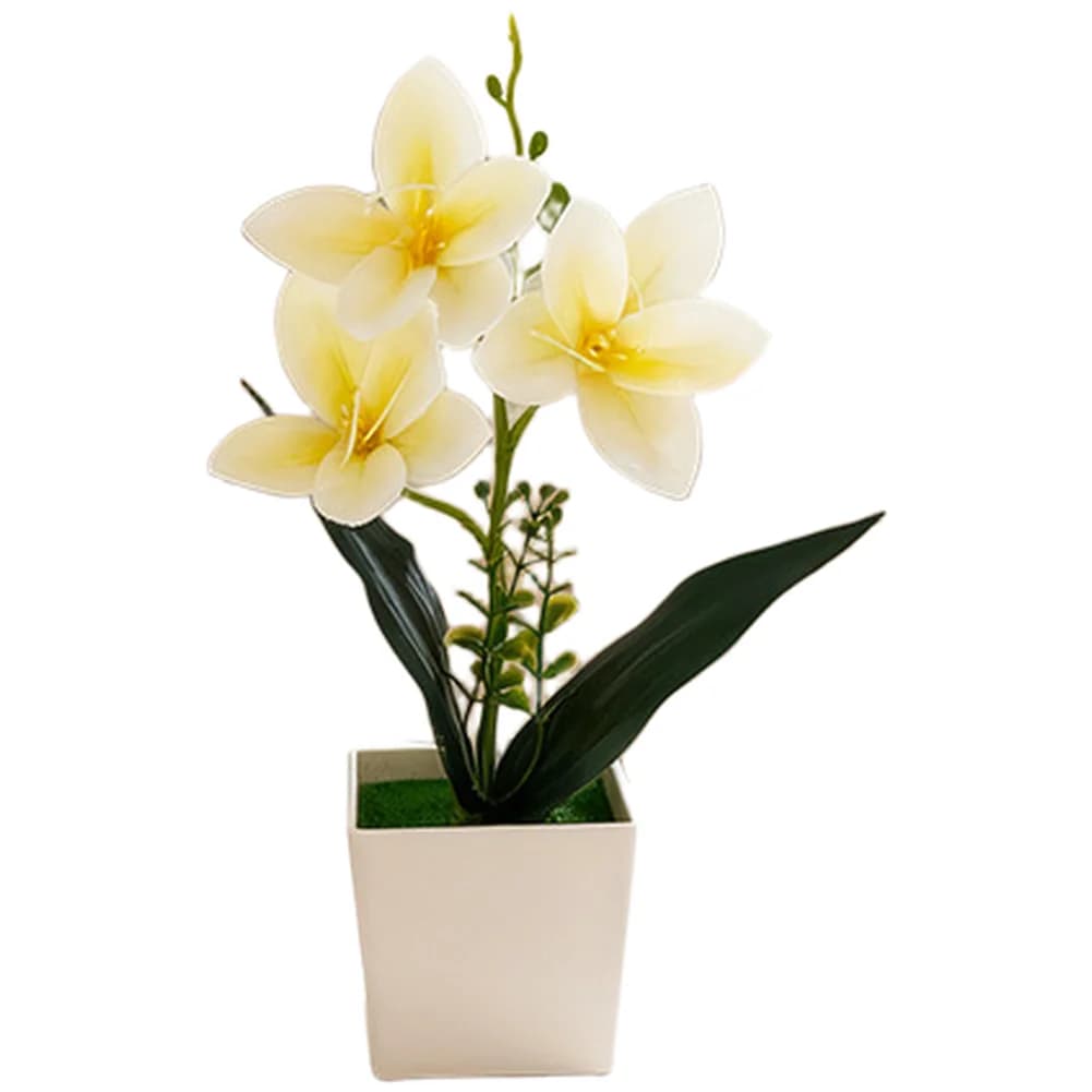 Artificial Cymbidium Orchid Potted Plant for Home Office Wedding Decor White Red Spots Light Pink Dark Pink Yellow