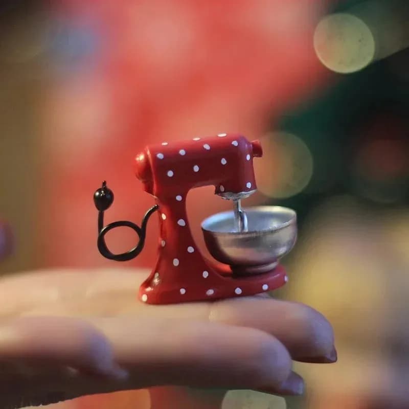 1:12 Scale Mini Red Simulation Blender Model Dollhouse Christmas Scene Miniature Decor Ornament