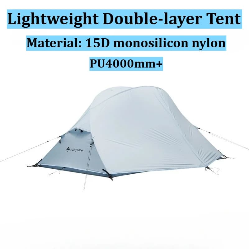Tenda Ultraleggera a Doppio Strato per 2 Persone, Impermeabile e Antitempesta, Modello 7001 con Pali in Alluminio, 3 Stagioni, per Escursionismo e Trekking