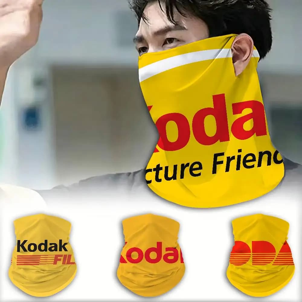Fashion K-Kodaks Ice Silk Sunscreen Face Mask Multifunctional Neck Gaiter for Outdoor Riding Hiking Fishing
