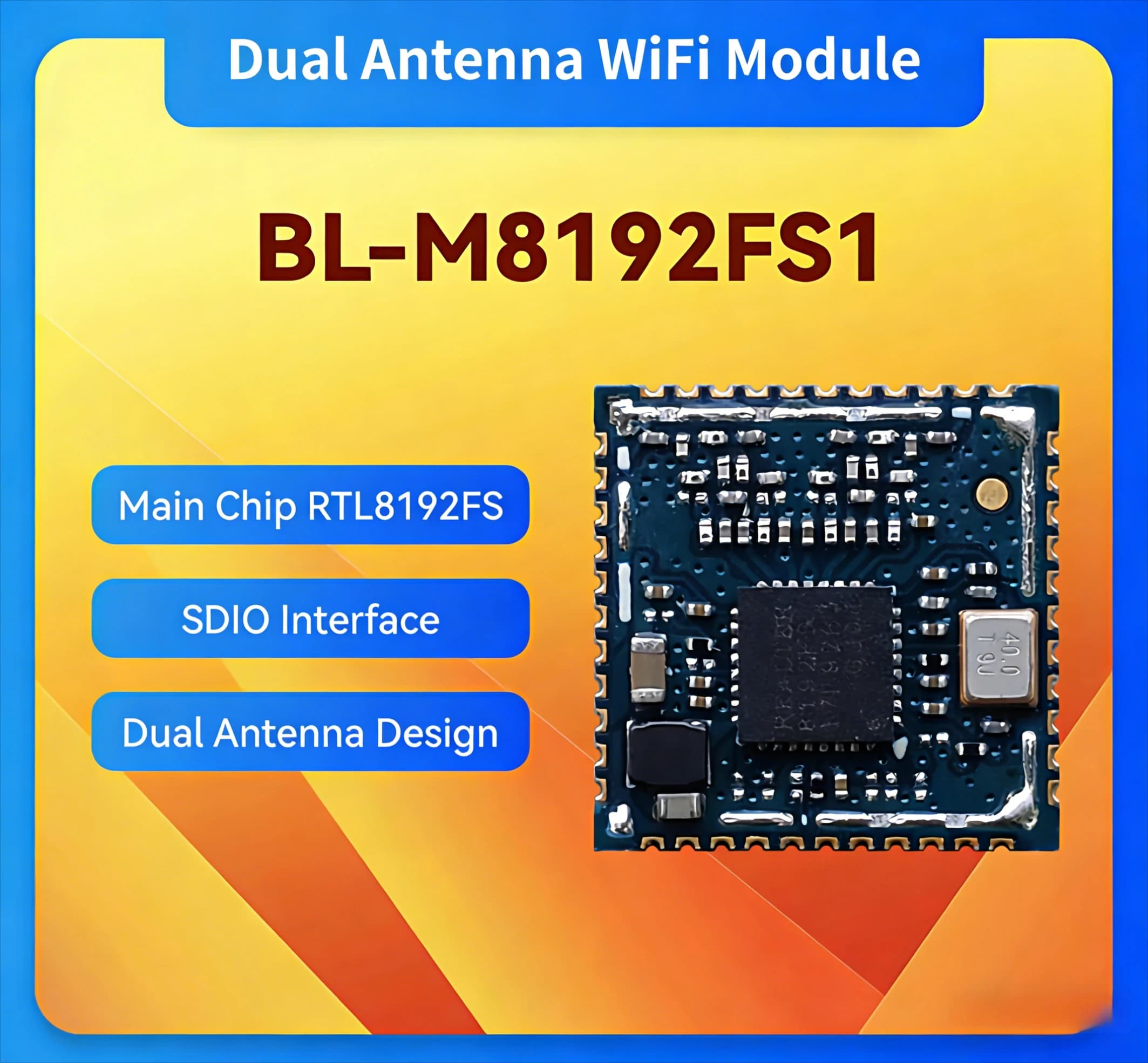 Modulo WiFi BL-M8192FS1 con Chip Realtek RTL8192FS, 300Mbps, Doppia Antenna, Trasmissione Video Wireless e Modulo per Screen Casting