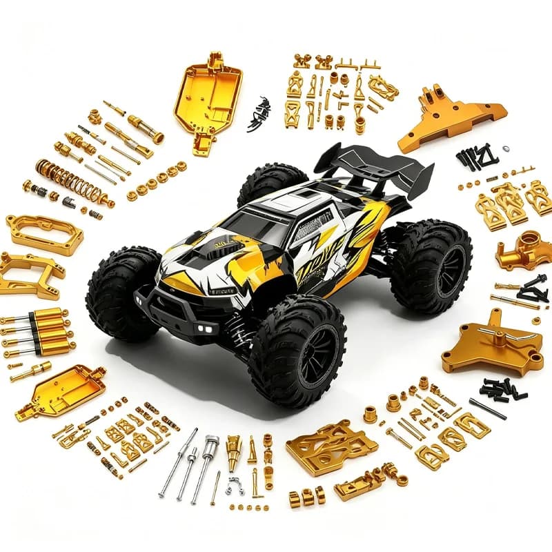 Auto RC 4WD in Metallo Dorato 1:16, Parti di Ricambio Originali Compatibili con 6312 6320 - Veicolo Telecomandato per Adulti