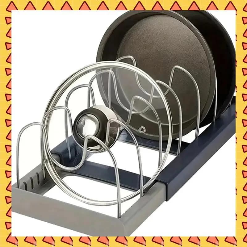 A008 Expandable Storagerack,Kitchen Cabinet Bracket,Suitable Fordryingpot Lids And Cutting Boards,Cookware Rack, Storage Rack