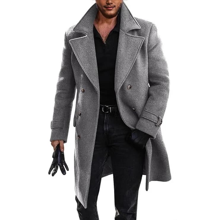 Cappotto invernale da uomo addensato manica lunga business casual giacca a vento maschile colletto rovesciato giacca da uomo comoda doppiopetto