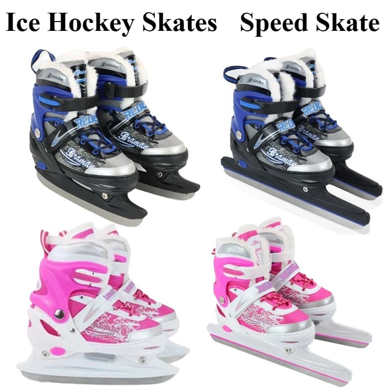 Adjustable Breathable Speed Skate Shoes & Ice Hockey Skates Shoes Thicken Hermal Warm Kids & Adult Beginner Ice Skating Shoes