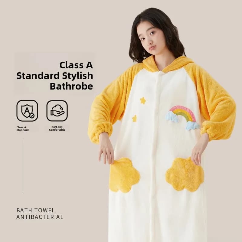 Accappatoio Lungo Non in Cotone ad Alta Assorbenza e Asciugatura Rapida, Accappatoio per Adulti in Puro Cotone, Abbigliamento da Notte per Tutte le Stagioni, Nuovo Stile per Donne