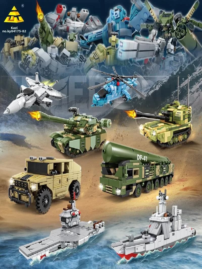 Modellino di Portaerei Militare con Caccia J20, Set di Costruzioni per Ragazzi, Gioco Puzzle Magnetico