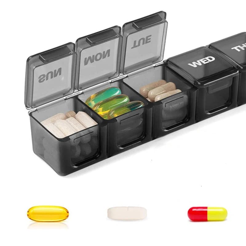 7 griglie una settimana scatola portapillole portapillole in plastica portatile portapillole Organizer da viaggio portapillole Organizer portapillole