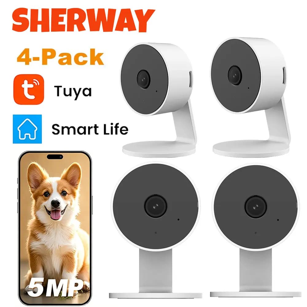 Tuya Smart Home Security Camera Wifi Indoor IP 2K AI Detection Night Vision Auto Tracking Baby Monitor 2-Way Audio Surveillance