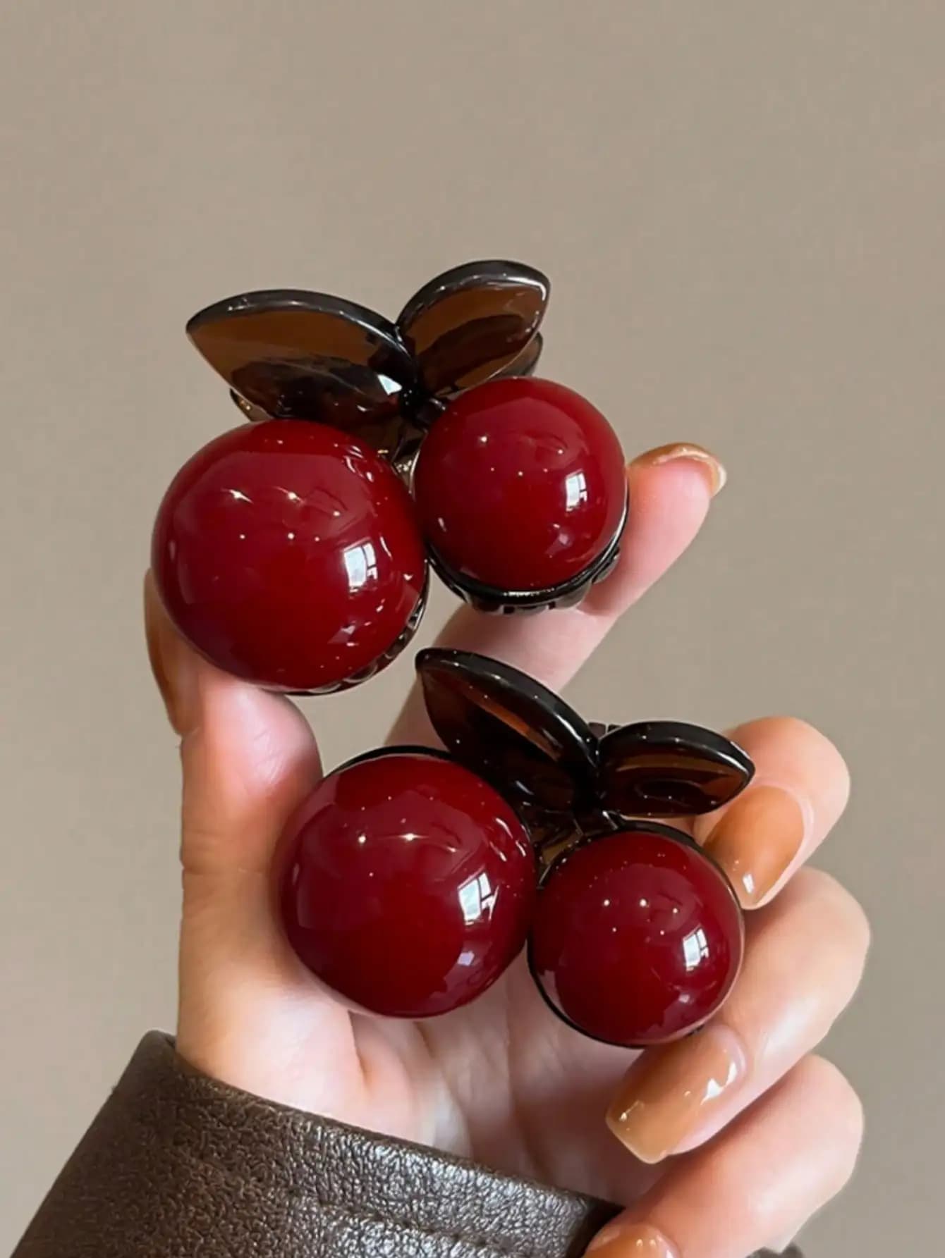 2 Pezzi di fermagli per capelli da donna rosso ciliegia, fermagli per capelli laterali, fermagli per coda di cavallo alta, fermagli a clip, accessori per capelli alla moda, fermagli a pinza, fermagli per capelli invernali, fermagli per capelli estivi per vacanze al mare