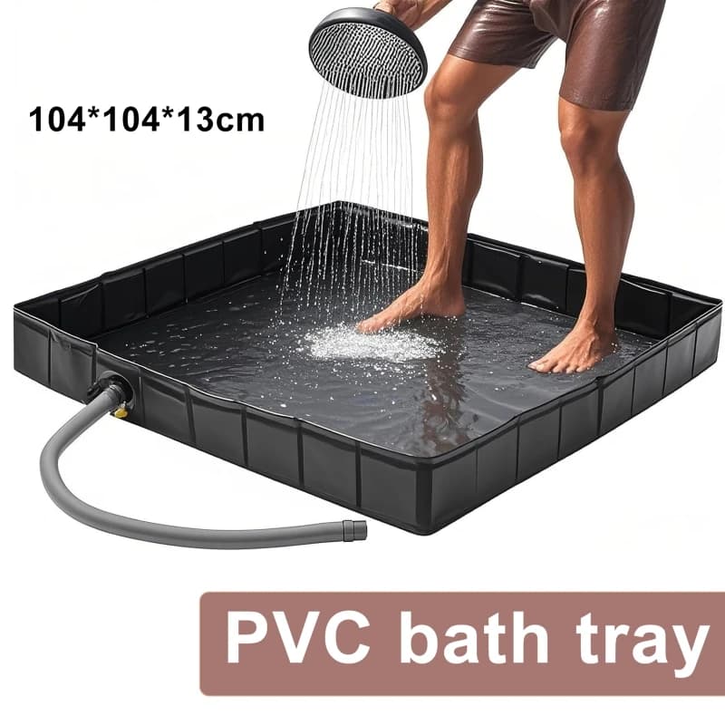 104*104*13 cm Vassoio da bagno portatile in PVC per adulti Organizzatore di stoccaggio rimovibile per auto Tenda da bagno per animali domestici Piscina da bagno Contendo l'acqua