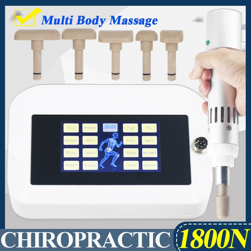 1800N Chiropractic Adjustment Tool Electric Correction Gun 10 Heads Adjustable Spine Body Massage Therapy Cervical Massage
