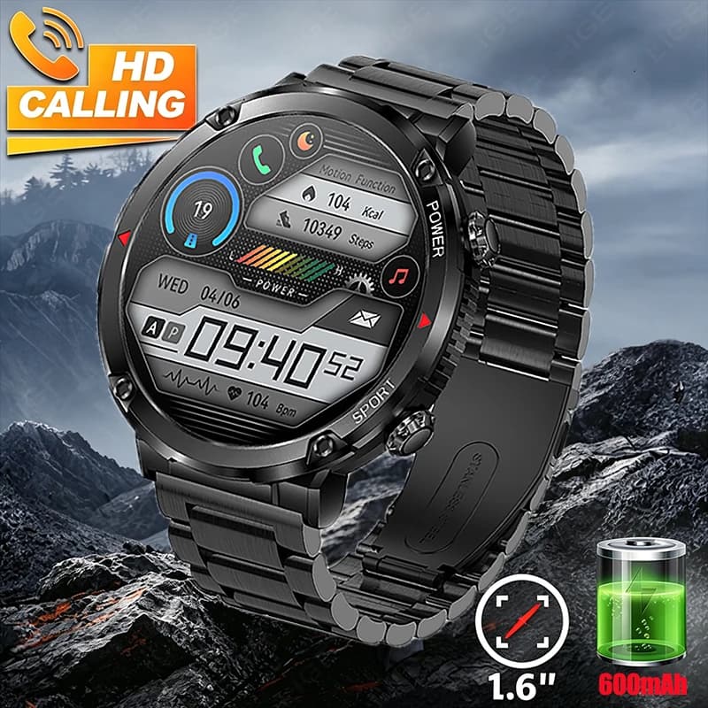 LIGE Smart Watch Men 1.6 Inch Full Touch Bracelet Fitness Tracker Sports Watches Bluetooth Call Smart Clock Men Smartwatch 2026