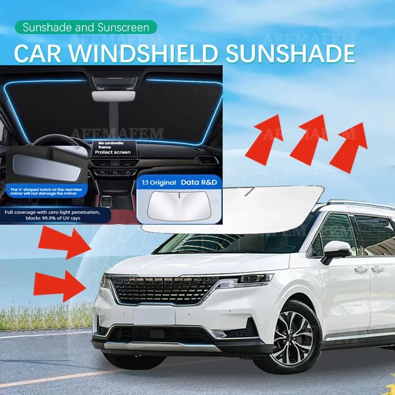 Car Sun Visor Sunshade for KIA Carnival Sedona KA4 Ceed Windshield Heat Insulation Summer Cooling Auto Accessories