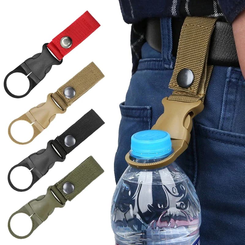 【W】 1 Pezzo Gancio a Fibbia per Cinghia, Clip Portabottiglie, Moschettone da Arrampicata in Nylon per Esterni, Gancio per Zaino da Cintura per Attività all'Aperto