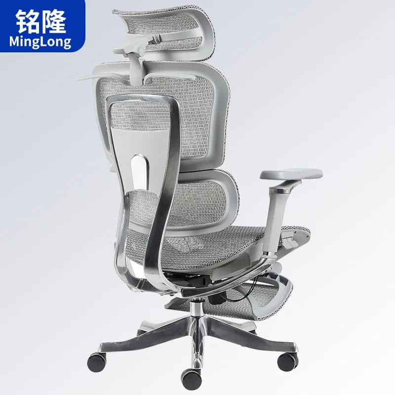 Sedia da Ufficio Ergonomica per Gaming e Lavoro con Supporto Lombare, Reclinabile, Telaio in Alluminio, Sedia da Computer Regolabile per Lunghe Sessioni