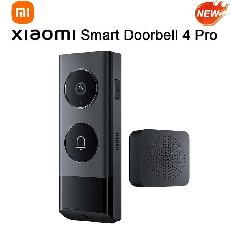 Campanello intelligente originale Xiaomi 4 Pro HD Visione notturna a infrarossi 5MP Doppia lente 150 Videocitofono grandangolare 32GB per Mi Home APP